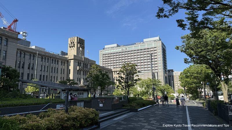 Kyoto City Hall and the Kyoto Hotel Okura.